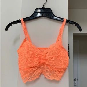 Vs pink orange lace bra bralette top tank crop top